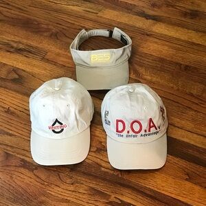 Men’s Beige Tan Caps Hats Sunvisor Set of 3 Classic 6-Panel Velcro Adjustable